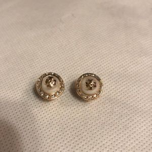 Tory burch pearl gold stud earrings